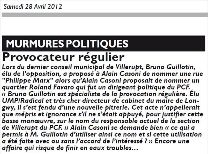 Quand le journal régional « Le Républicain Lorrain » censure …