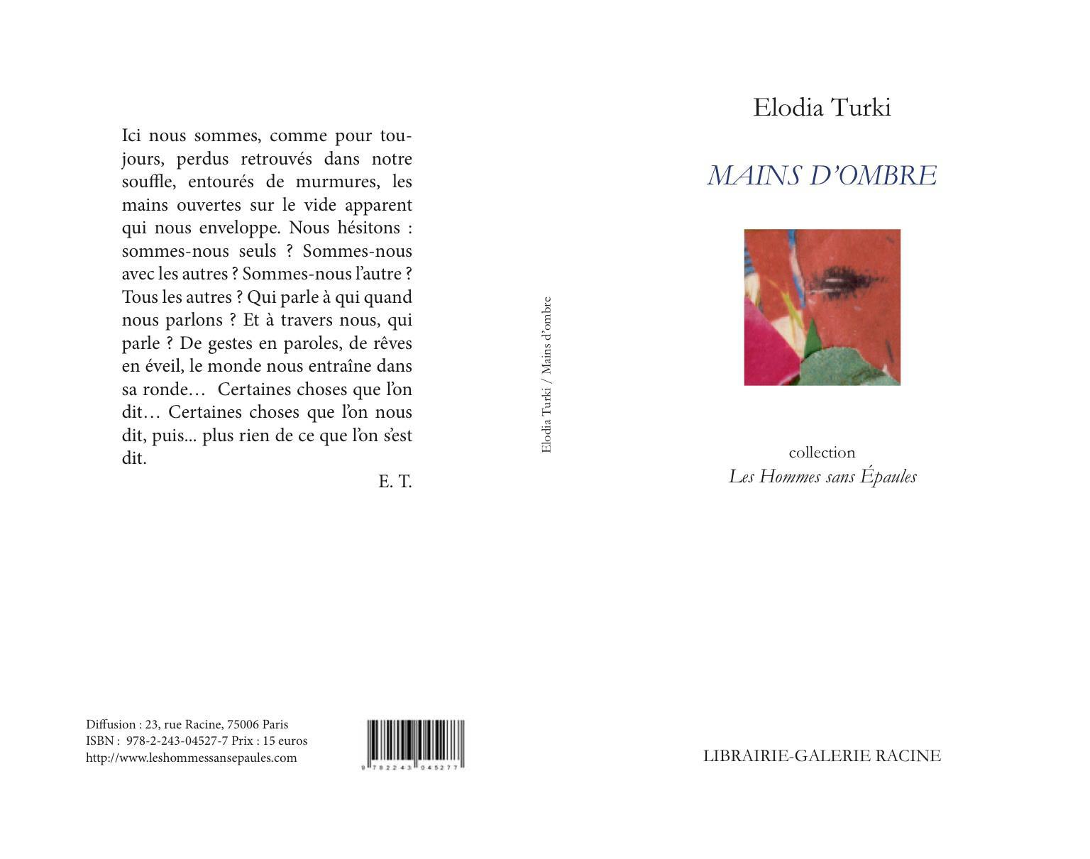 En mai, à Paris, une lecture-dédicace d'Elodia TURKI.