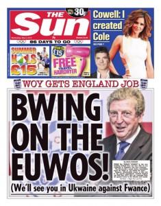 Le Sun se moque d’Hodgson et fait scandale
