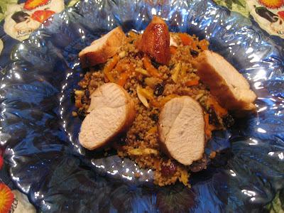 Salade tiède de poulet de grains sur bulghur