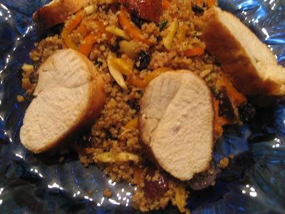 Salade tiède de poulet de grains sur bulghur