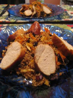 Salade tiède de poulet de grains sur bulghur