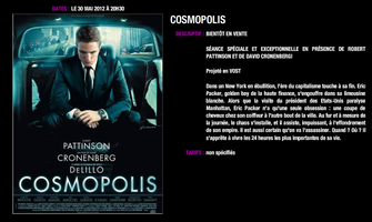 [S.SP] Cosmopolis à Paris : Informations Tapis Rouge
