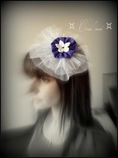 Headband mariage Fleurs blanche et mauve