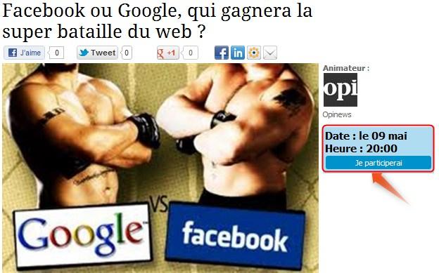 débat google versus facebook opinews Google versus Facebook: la bataille! 