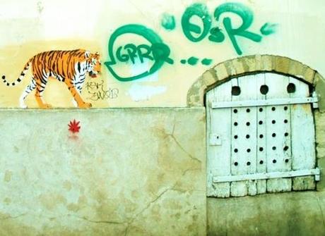 tigre, graffiti, street art, paris, grrr
