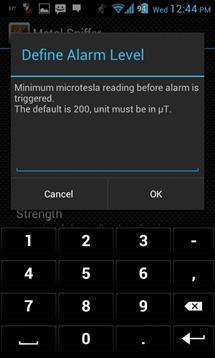 Metal Sniffer Alarm Level