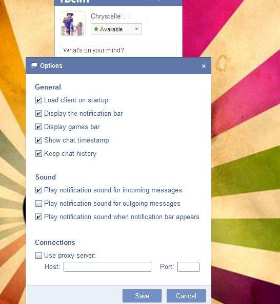 FBCIM options Facebook Chat Instant Messenger : une version finale