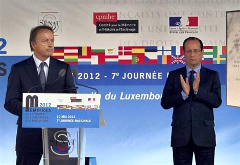 François Hollande et Jean-Pierre Bel, président du Sénat. (Paris 10-05-2012)
