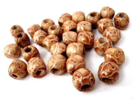 Nouvelle perles de bois à motifs africains, tribals et asiatiques