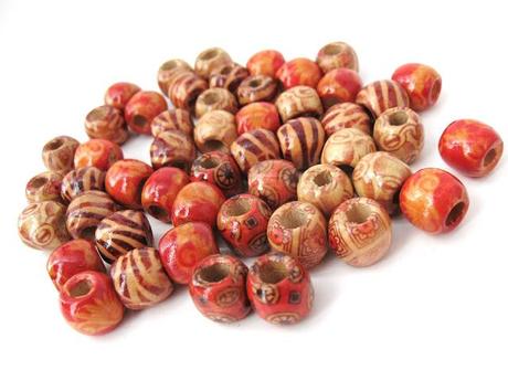 Nouvelle perles de bois à motifs africains, tribals et asiatiques Nouvelle perles de bois à motifs africains, tribals et asiatiques