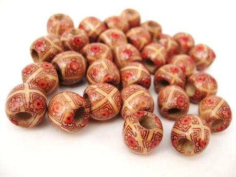 Nouvelle perles de bois à motifs africains, tribals et asiatiques