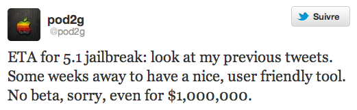 Le jailbreak untethered 5.1 et 5.1.1, c’est pour bientôt !