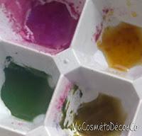Petits tests de colorants pour la saponification à froid...