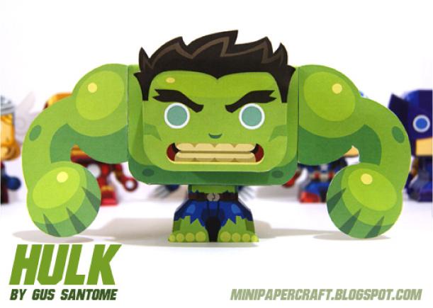 Hulk (mini) papertoy de Gus Santome