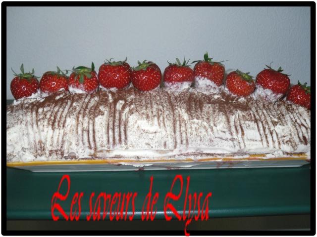 Gateau roulé aux fraises et mascarpone