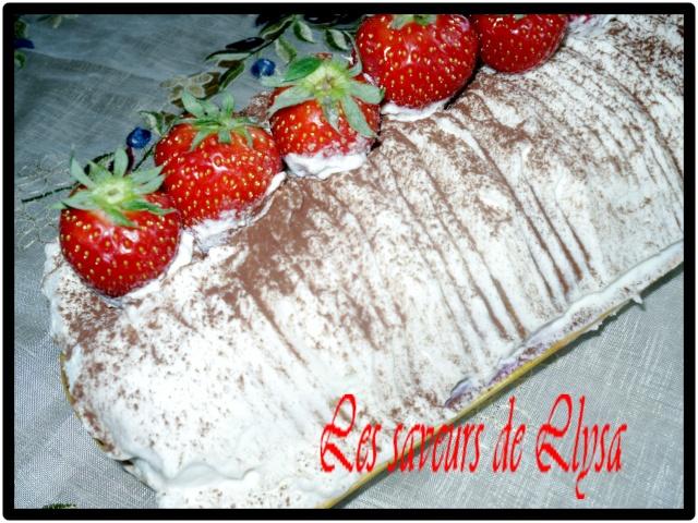 Gateau roulé aux fraises et mascarpone