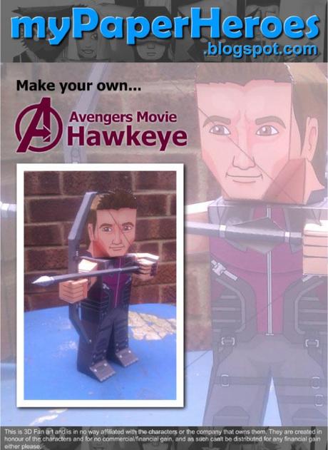 Papertoy Hawkeye (Avengers 2012)