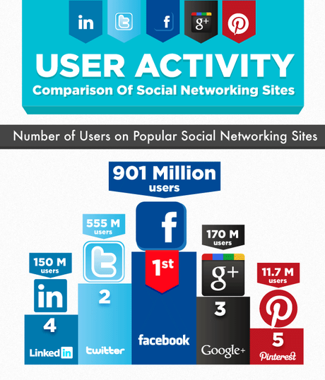 Description et activités des utilisateurs de Facebook, Twitter, Google+, Linkedin & Pinterest