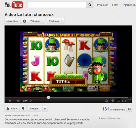Le lutin chanceux sur YouTube