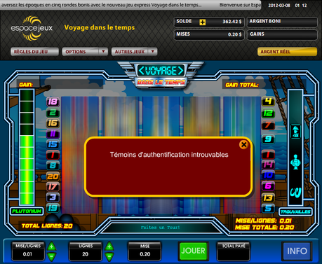 Voyage dans le temps Bogue