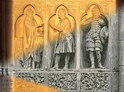 Communion Chevalier, revers massif occidental, lors nuit cathédrales 2012, d'après gravure