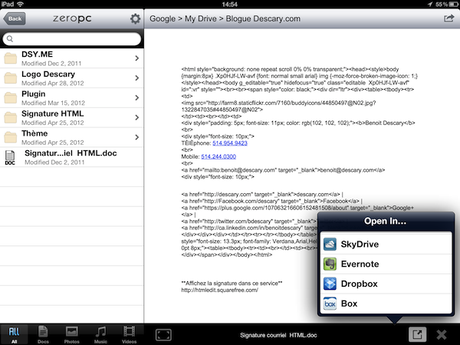 zeropc ipad Une application iPad pour accéder à Google Drive 