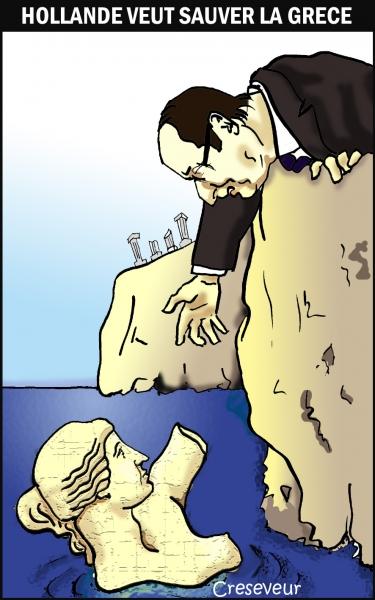 Hollande secourre la Grèce.jpg