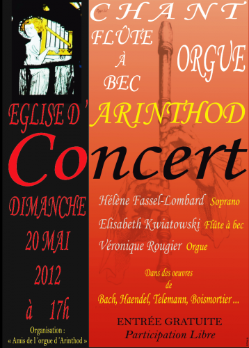 flûte à bec, chant, orgue, arinthod, jura, elisabeth kwiatowski, hélène fassel-lombard, véronique rougier, bach, haendel, telemann, van eyck, hanff, boismortier, cantates, sonates, arias, pièces d’orgue, gonzalez, taizé, petite montagne, blog littéraire de christian cottet-emard
