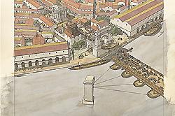Musée départemental d'Arles antique Extrait de l'aquarelle le Chaland Arles Rhône 3, vers 50 6, 2011