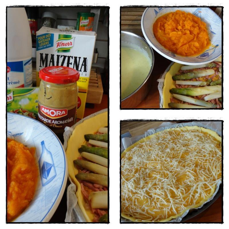 Tarte aux asperges et aux carottes sans oeuf