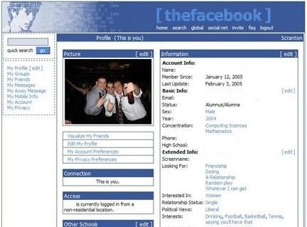 Le tout premier profil sur Facebook