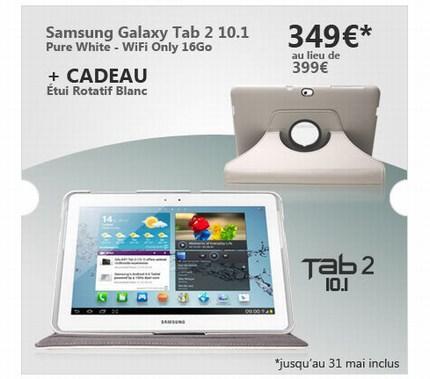 La tablette Samsung Galaxy Tab 2 (10.1) est disponible à 349 € avec un étui rotatif en cadeau