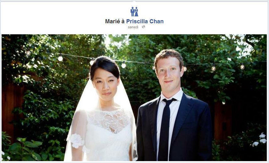 Mark Zuckerberg mariage Mark Zuckerberg : un changement de situation amoureuse sur Facebook