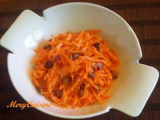 Salade aux carottes et raisins secs
