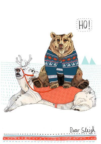 Bear Sleigh // Festive Furries No.2 Art Print