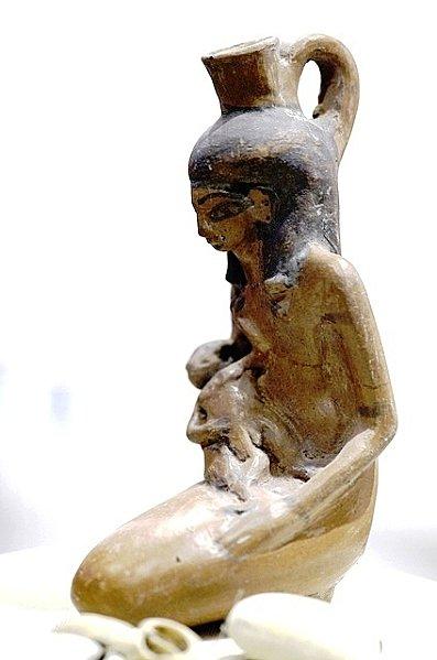 Fiole à lait égyptienne (Musée de Leyde)