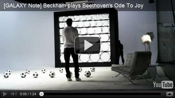 Tout l’art du tir de Beckham pour la promotion du Galaxy Note