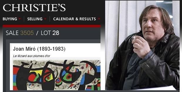 Le tableau de Joan Miro appartenant à Depardieu vendu plus d’un million d’euros aux enchères
