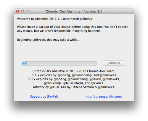[Tuto MAC] Jailbreak (Untethered) iPhone / iPad sous iOS 5.1.1 avec Absinthe 2.0...