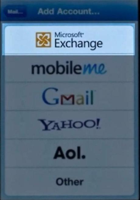 Microsoft Exchange compte iPhone