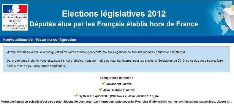 Vote électronique : vérification de la configuration