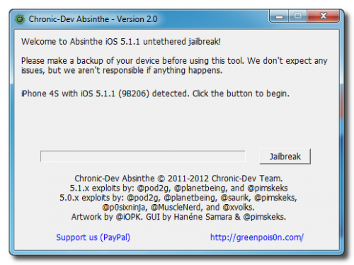 [Tuto WINDOWS] Jailbreak (Untethered) iPhone / iPad sous iOS 5.1.1 avec Absinthe 2.0.2...