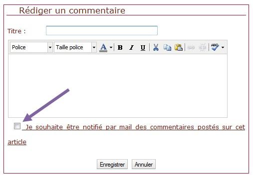 Une nouveauté concernant les commentaires