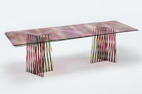 Table en verre Crossing par Patricia Urquiola