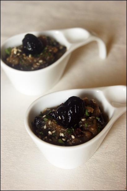 Purée d’aubergines et olives noires