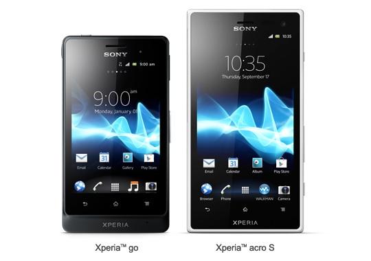 Sony Xperia go Xperia acro S Sony Xperia go et acro S : deux nouveaux smartphones