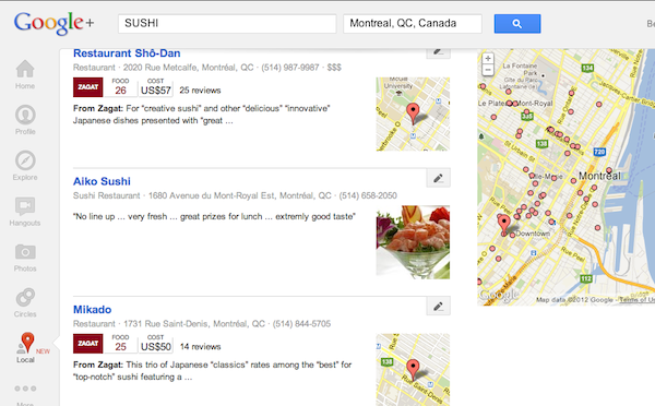 google plus local Google+ Local: le guide des commerces de proximité de Google