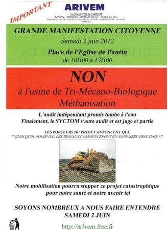 Manifestation ARIVEM Pantin Usine de méthanisation de Romainville Noisy-le-Sec