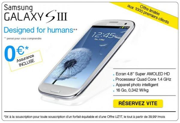 s3 zero 600x411 Nouveau forfait Equitable et Samsung Galaxy SIII Ã  0â‚¬ chez Zero Forfait !